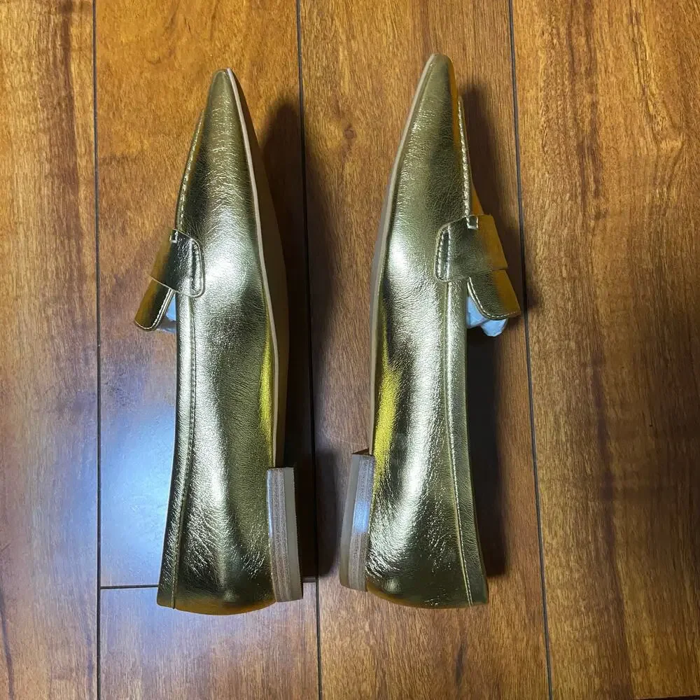 Linea Paolo Marlys Pointed Toe Flat in Gold, Sz 8M -- NWT/NIB